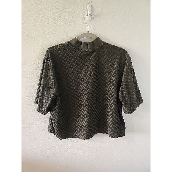 TERRY CLOTH Top Sweatshirt crop top Green jogger Y2k VINTAGE Nike Size Medium - Picture 5 of 5